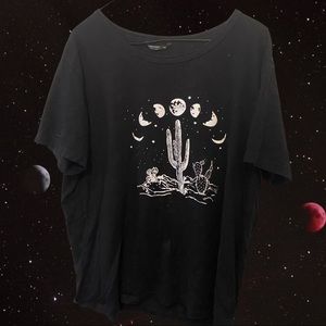 Moon and cactus t shirt